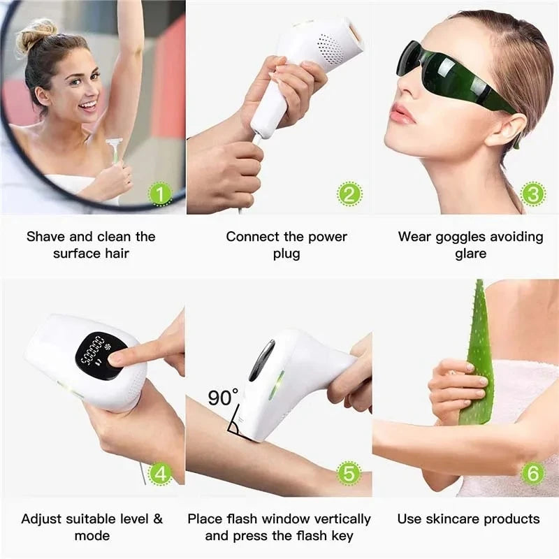 Beauty Care IPL Hair Removal Device 990000 Flashes Painless