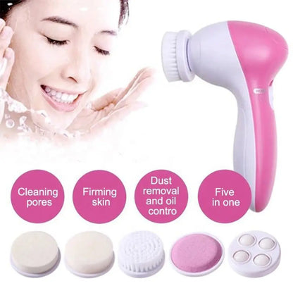 Electric Facial Cleaner 5 IN 1 Face Cleansing Brush Wash