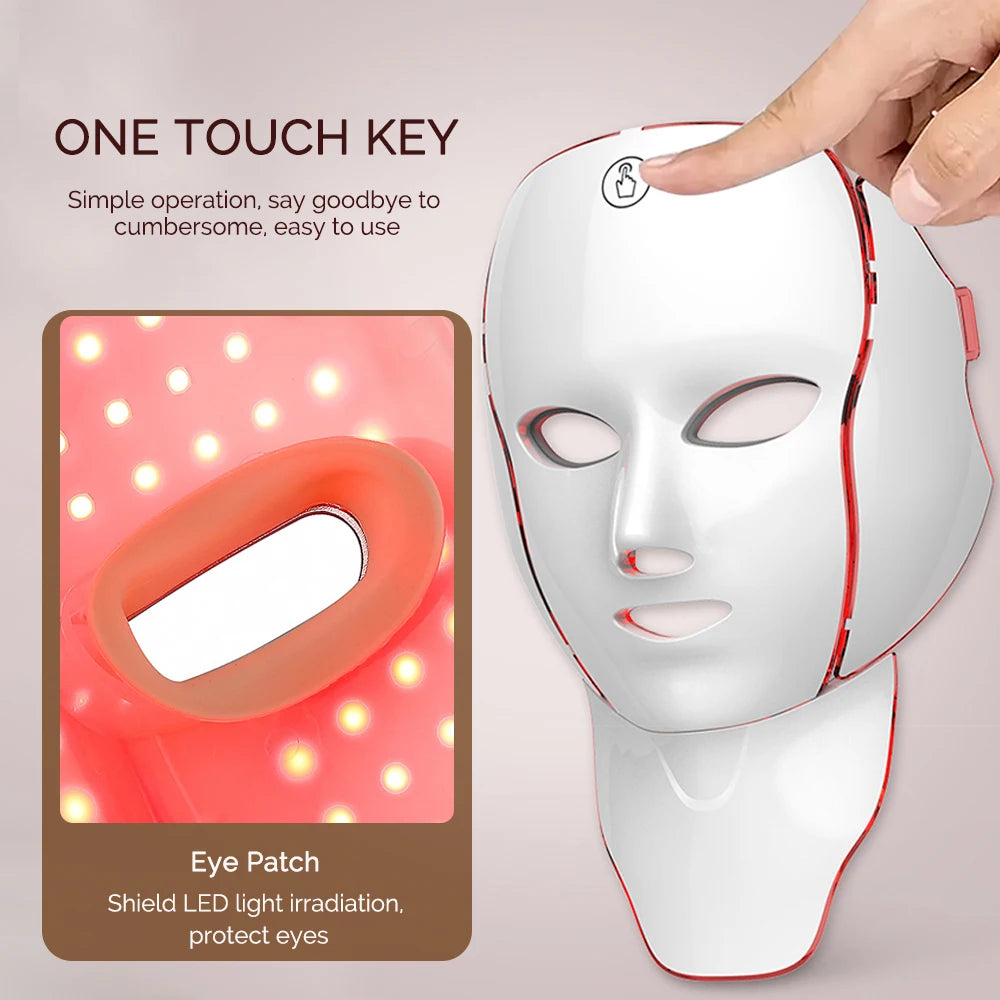 Face Neck Beauty Mask 7 Colors Light LED Mask Photon