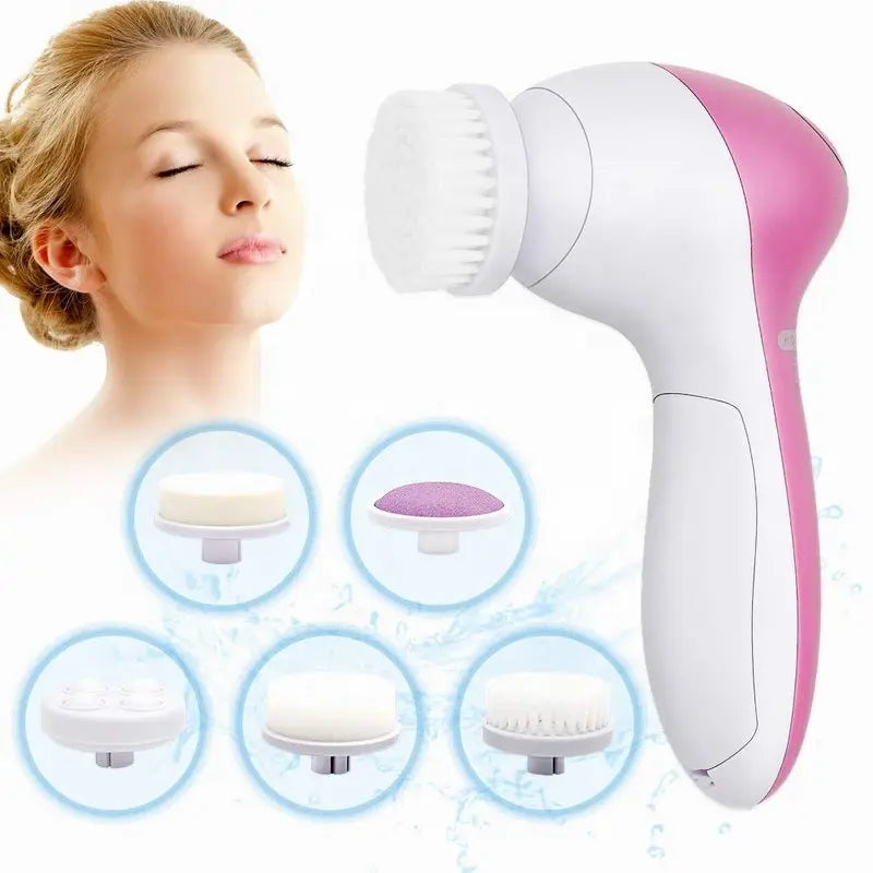 Electric Facial Cleaner 5 IN 1 Face Cleansing Brush Wash