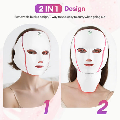 Face Neck Beauty Mask 7 Colors Light LED Mask Photon