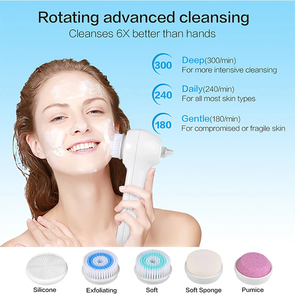 Facial Washer Exfoliator, Electric Facial Rotating Brush