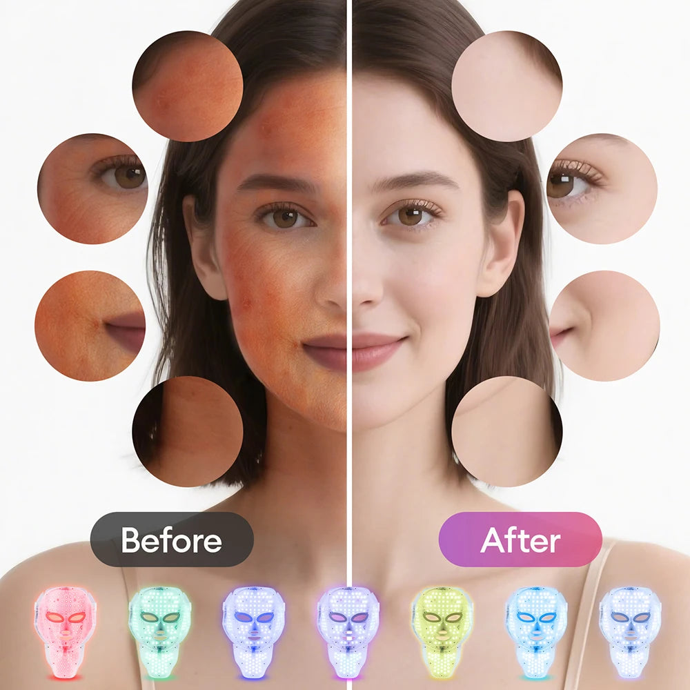 Face Neck Beauty Mask 7 Colors Light LED Mask Photon
