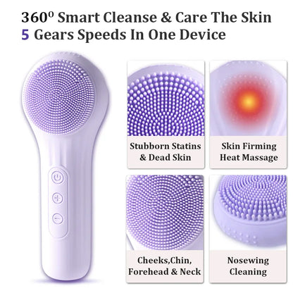 Sonic Waterproof Facial Cleansing Brush for Men & Women